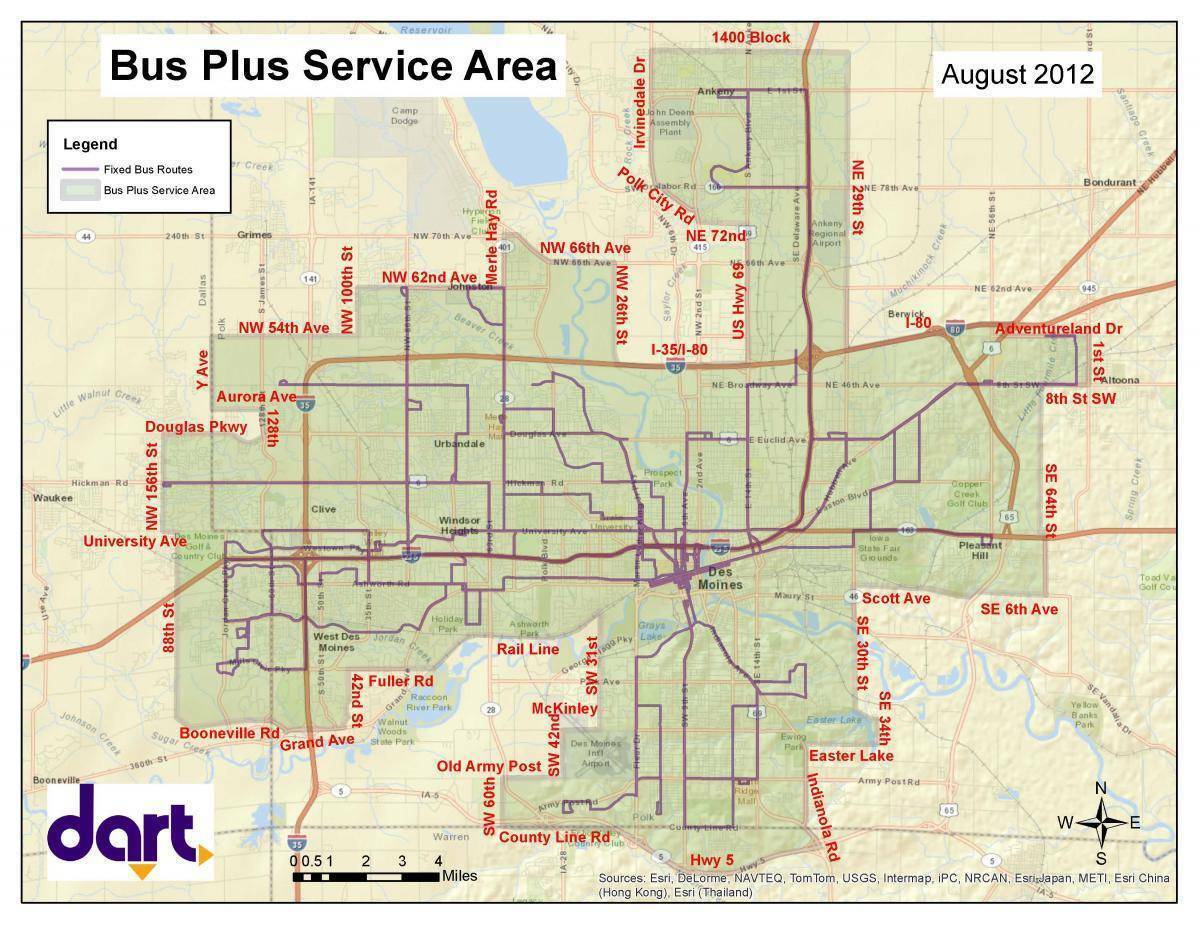 Paratransit Service Area Map