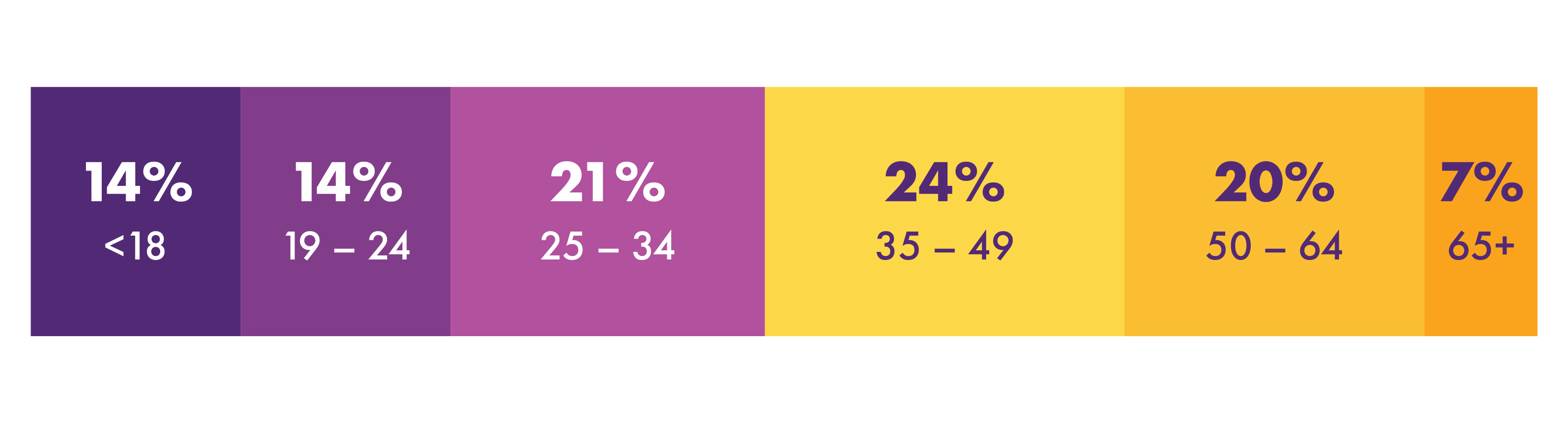Chart of age demographic break-down of DART riders