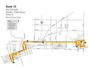 Route 10 map for Feb. service change