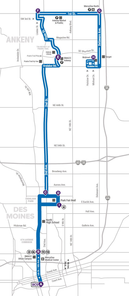 A map of route 9 and 9L. See turn-by-turn section for more info via text or audio.